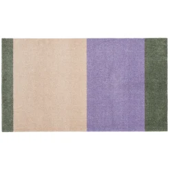 Tica Copenhagen - Smudsmåtte - Stripes Horizon - Lilla/Ivory/Grøn - 60x90 cm