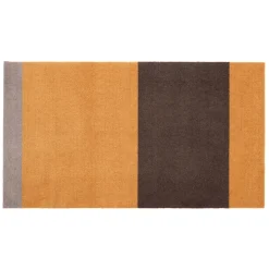 Tica Copenhagen - Smudsmåtte - Stripes Horizon - Sand/Brun/Dijon - 90x200 cm