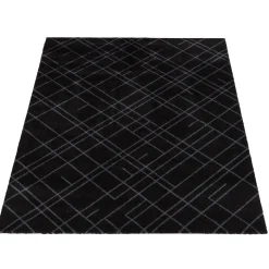 Tica Copenhagen - Smudsmåtte - Lines - Sort/grå - 90x130 cm