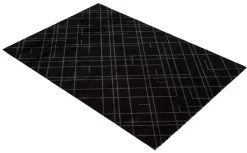 Tica Copenhagen - Smudsmåtte - Lines - Sort/grå - 90x130 cm