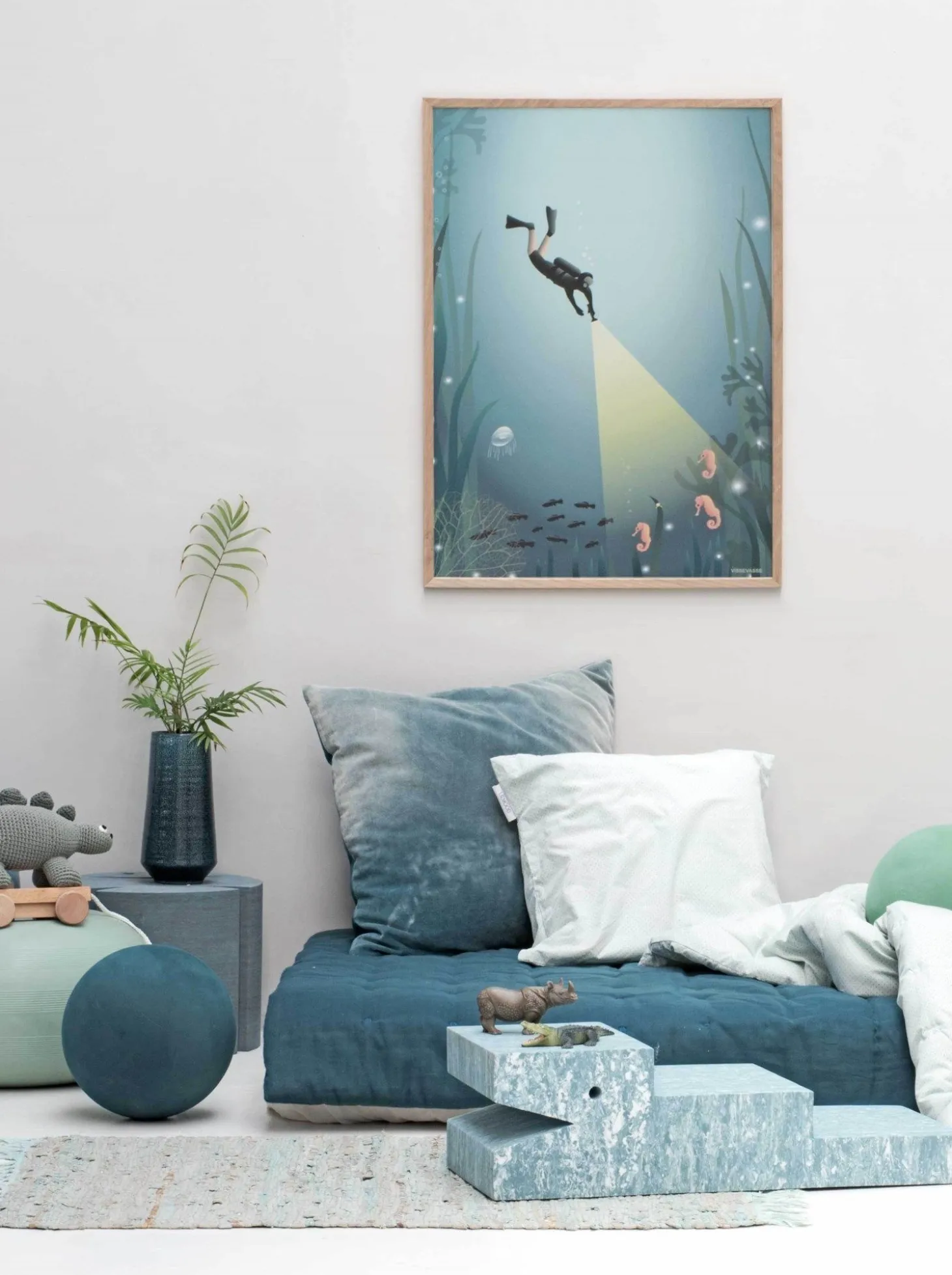 VISSEVASSE - Plakat - The Diver - 30x40 cm