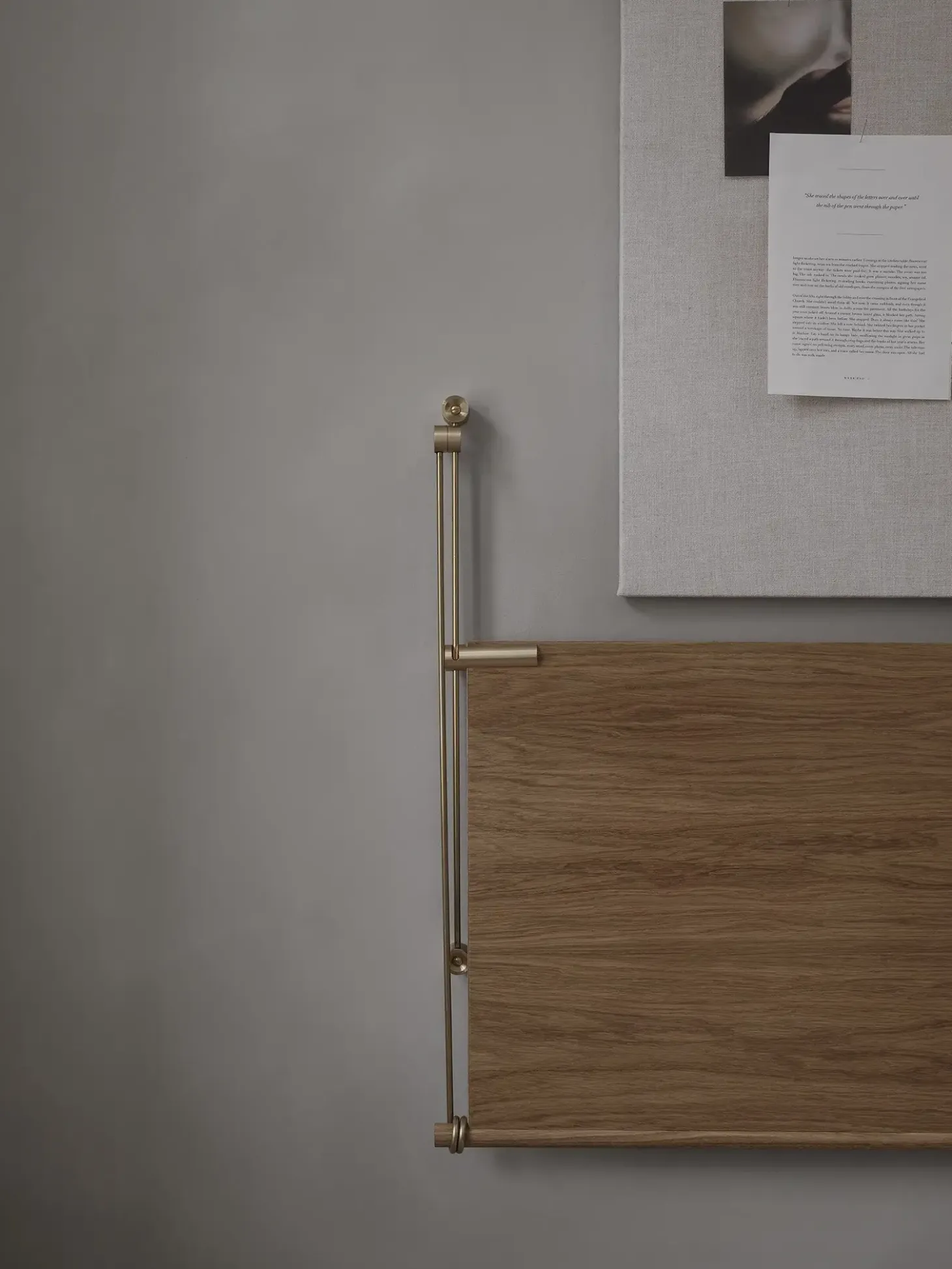 We Do Wood - Vægskrivebord - eg/messing